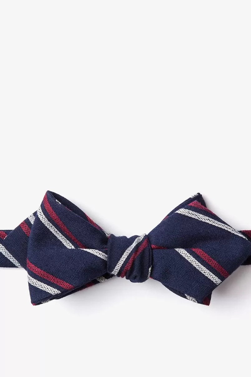 Ties Beasley Self-Tie Navy Blue Diamond Tip Bow Tie NavyBlue Discount