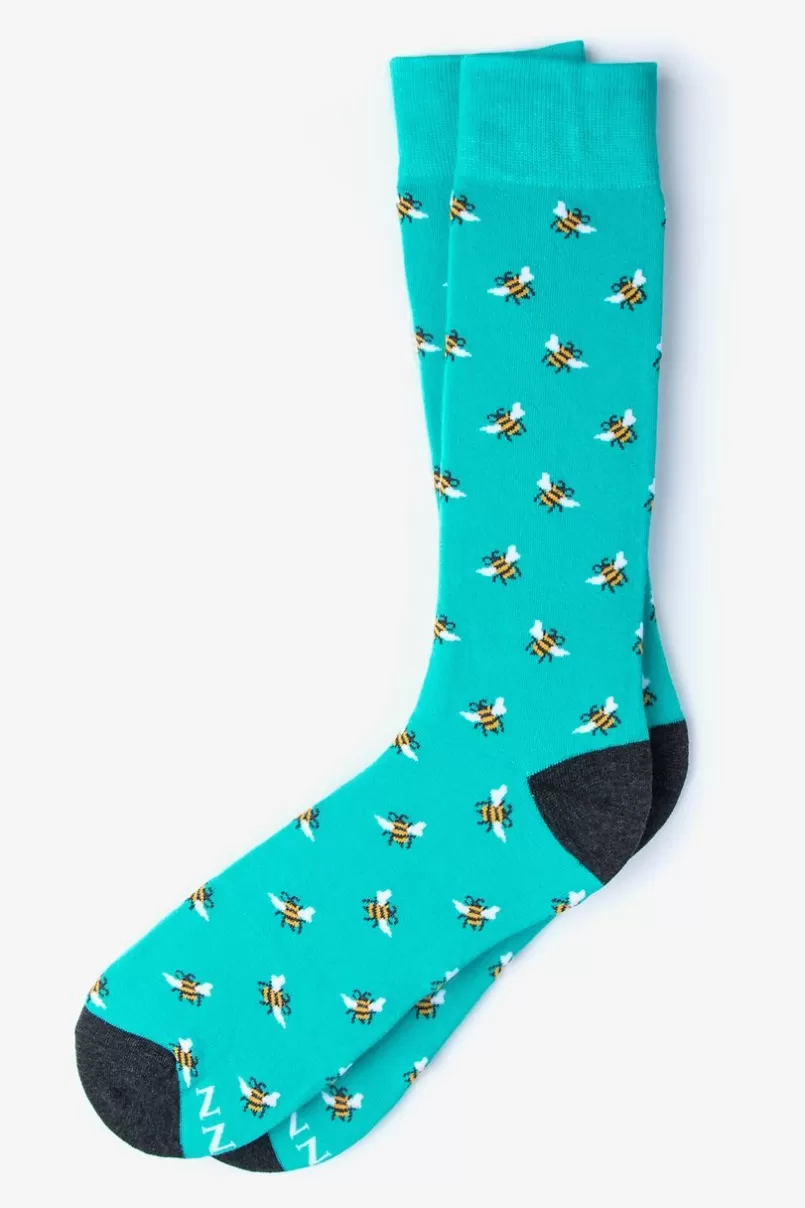 Ties Bee Sock Aqua Flash Sale