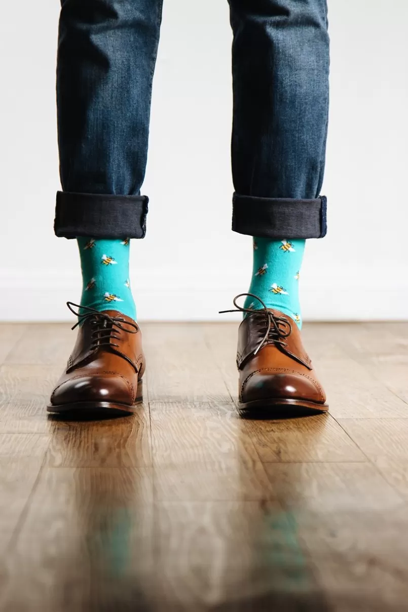 Ties Bee Sock Aqua Flash Sale