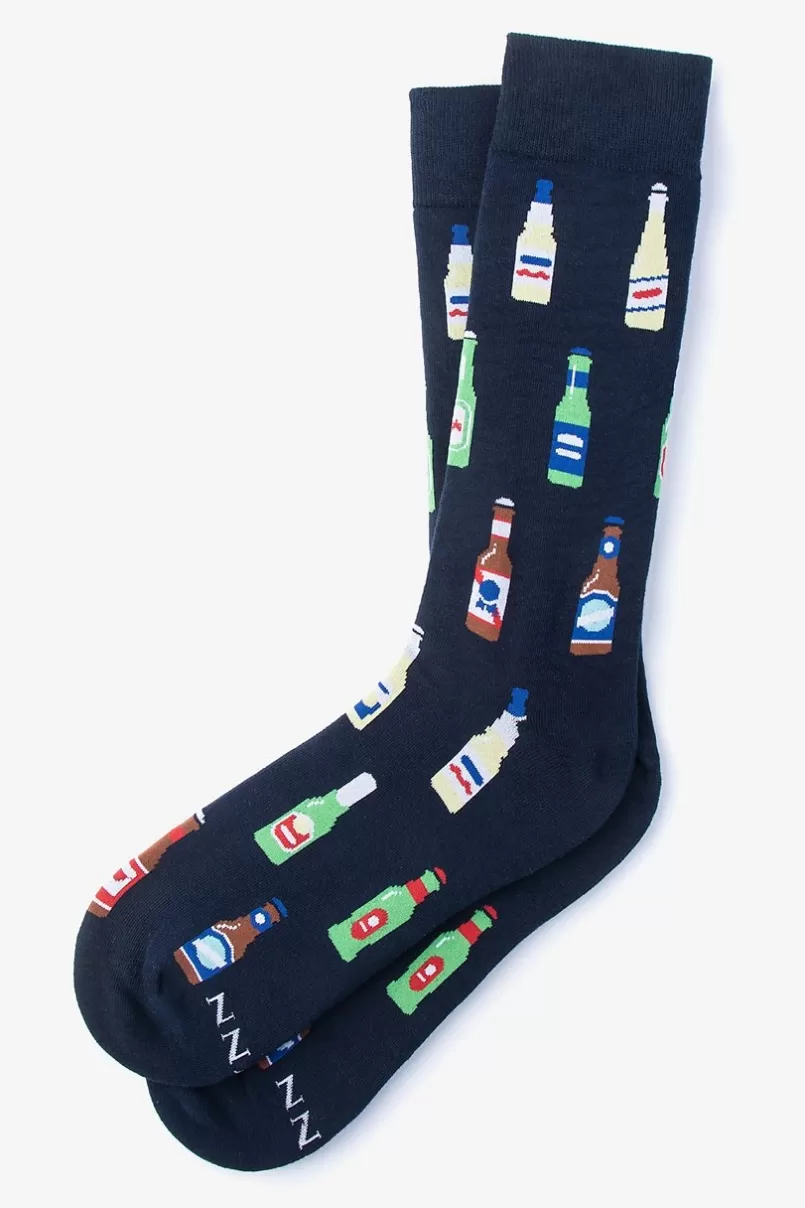 Ties Beer Bottle Navy Blue Sock NavyBlue Outlet