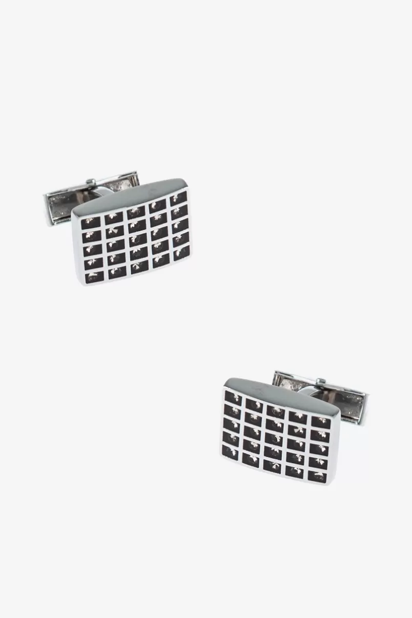 Ties Bejeweled Boxed Rectangle Black Cufflinks Outlet