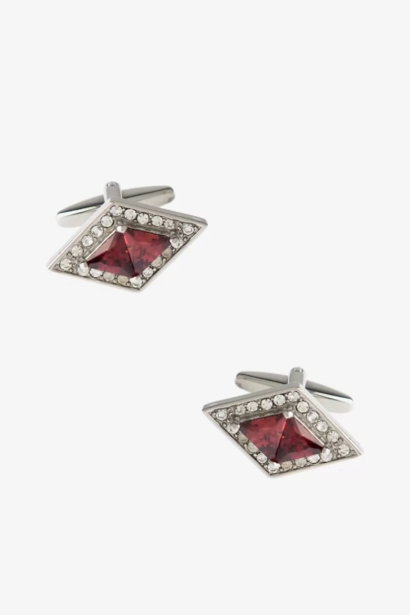 Ties Bejeweled Rhombus Crimson Cufflinks Best