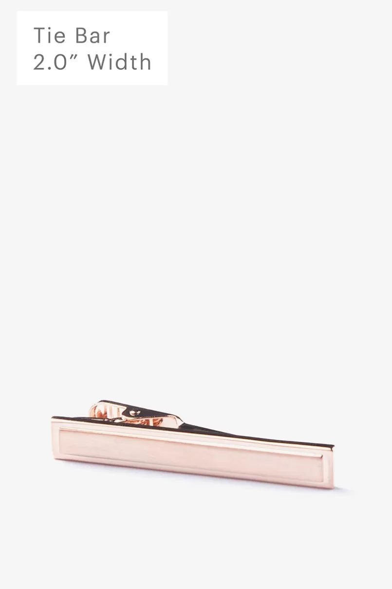 Ties Beveled Rectangle Rose Gold Tie Bar RoseGold Discount