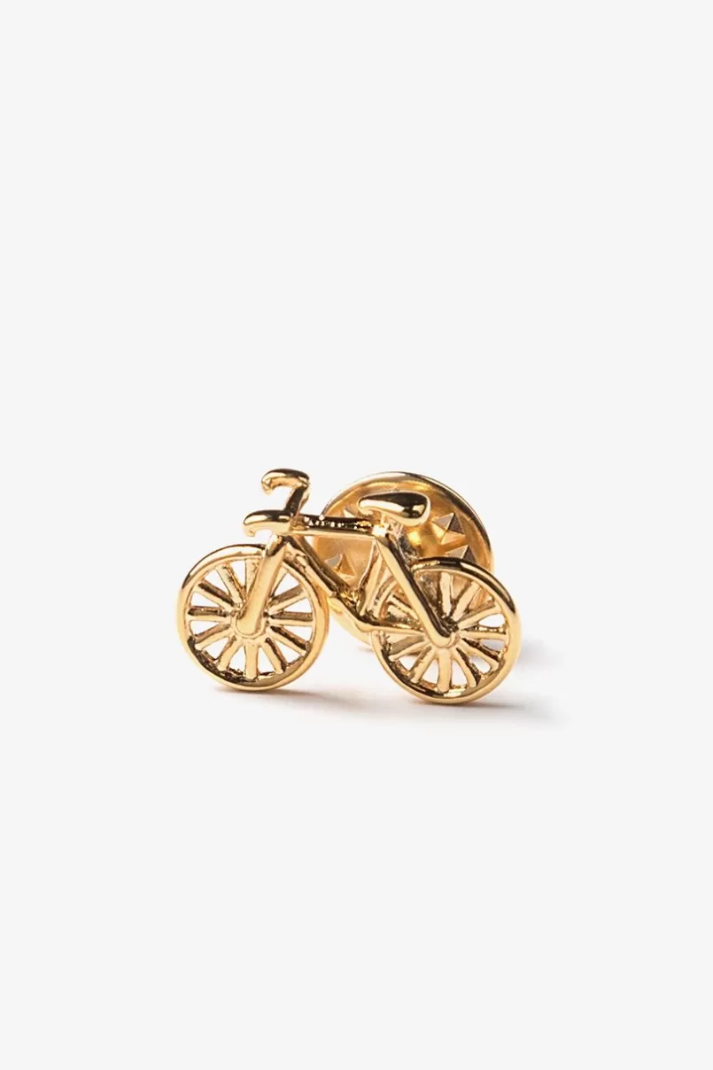 Ties Bicycle Lapel Pin Gold Sale