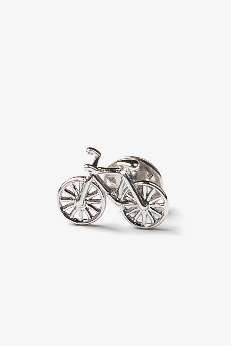 Ties Bicycle Lapel Pin Silver Fashion