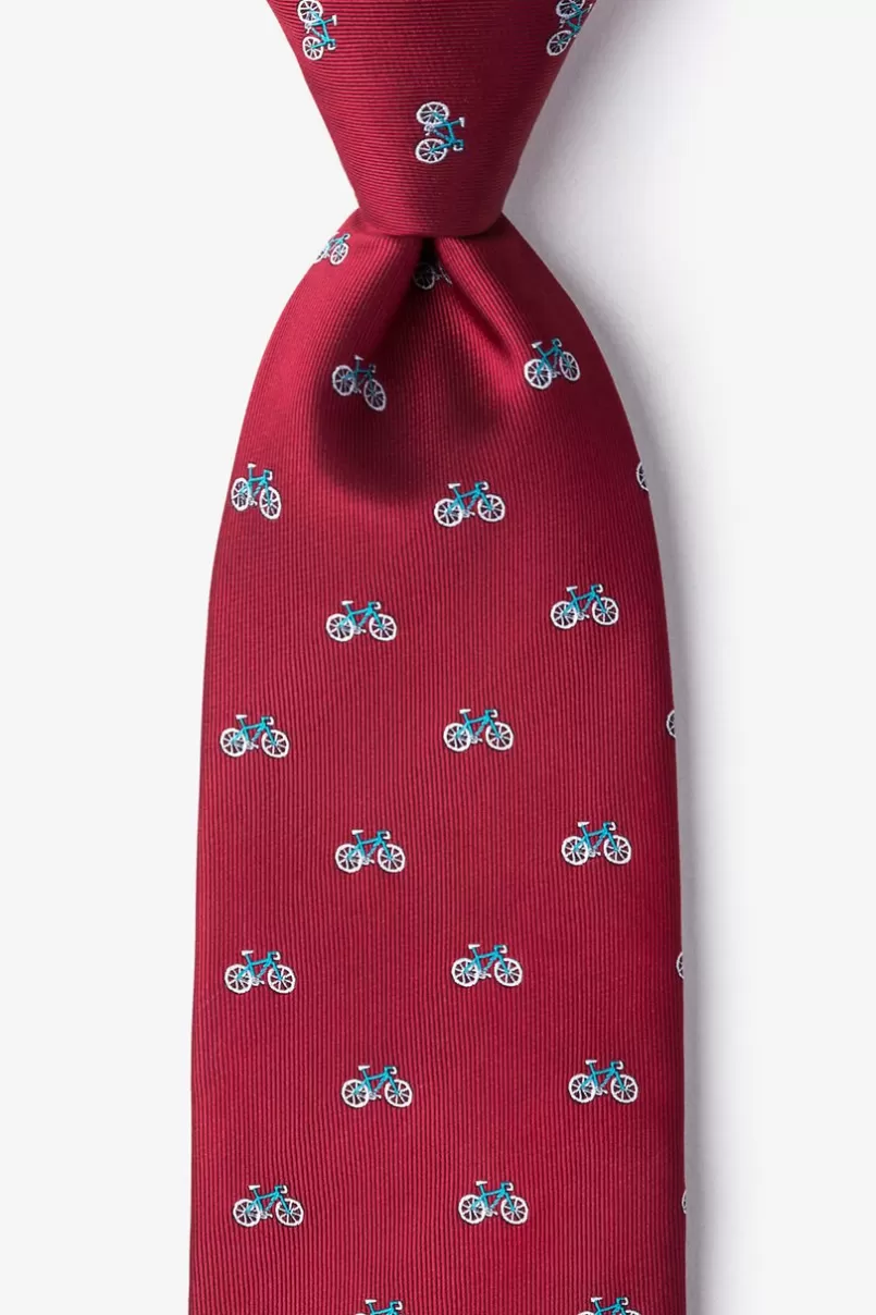 Ties Bicycles Extra Long Tie Burgundy Cheap