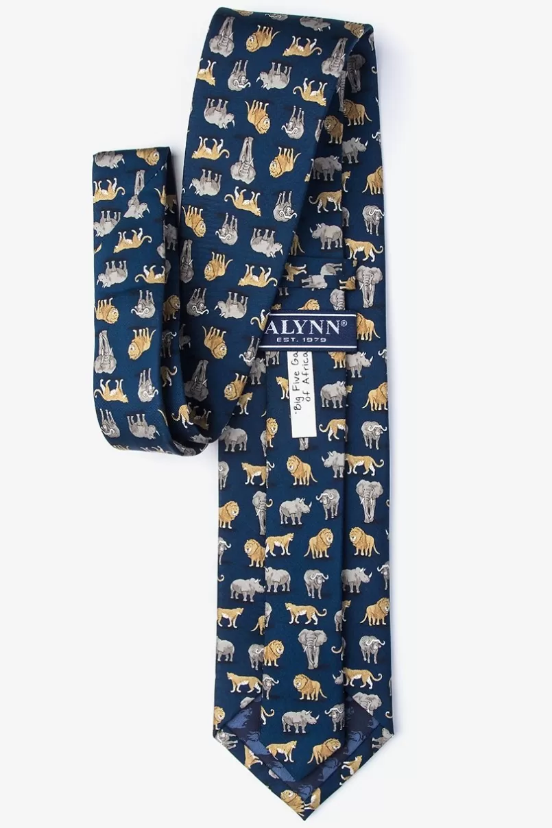 Ties Big Five Game of Africa Navy Blue Tie Store