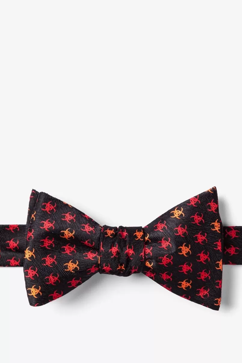 Ties Biohazard Black Self-Tie Bow Tie Cheap