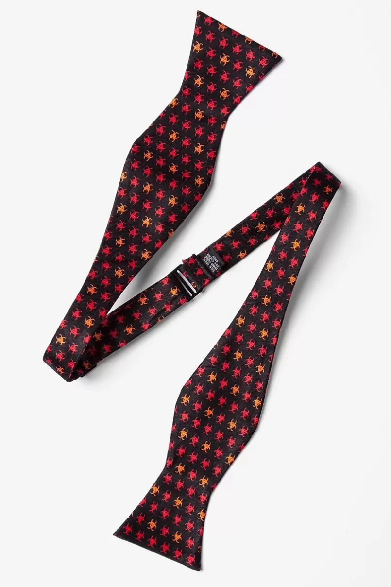 Ties Biohazard Black Self-Tie Bow Tie Cheap