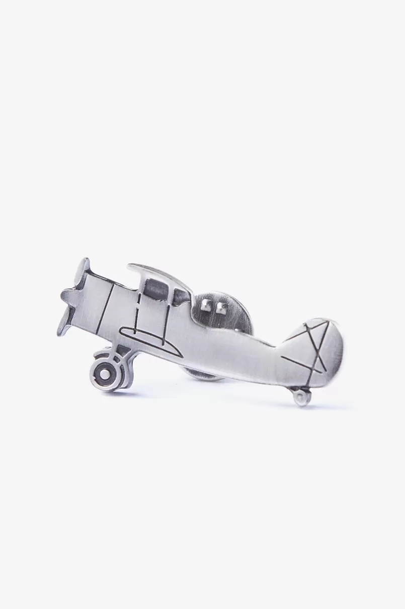 Ties Biplane Silver Lapel Pin Hot