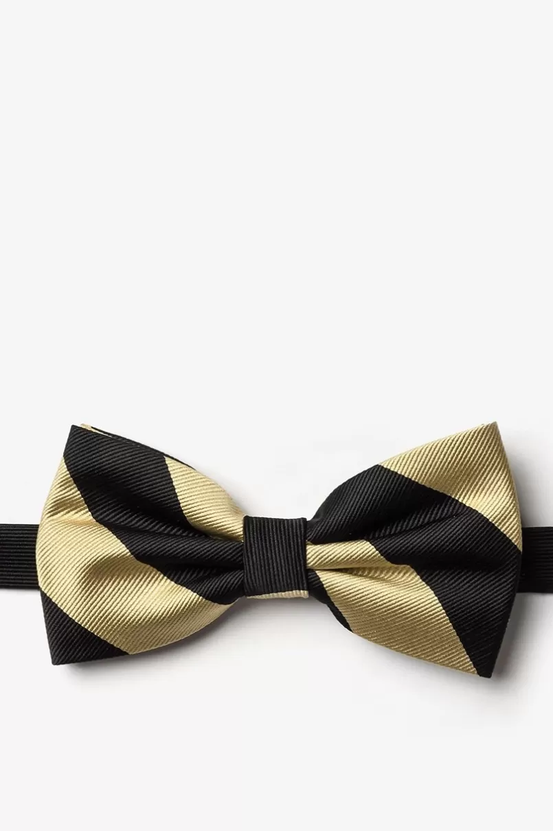 Ties Black & Gold Stripe Pre-Tied Bow Tie Black&Gold Cheap