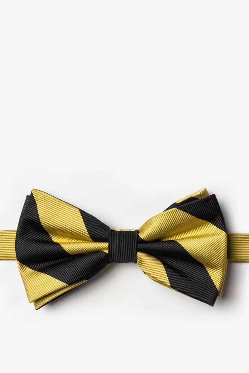 Ties Black & Gold Stripe Pre-Tied Bow Tie Black&Gold Cheap