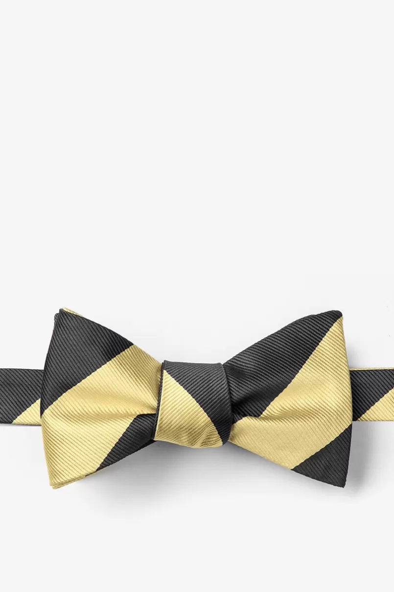 Ties Black & Gold Stripe Self-Tie Bow Tie Black&Gold Store