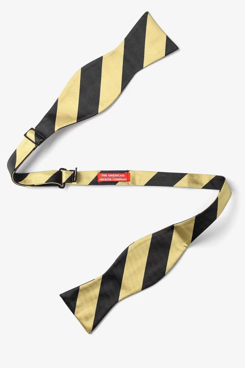 Ties Black & Gold Stripe Self-Tie Bow Tie Black&Gold Store