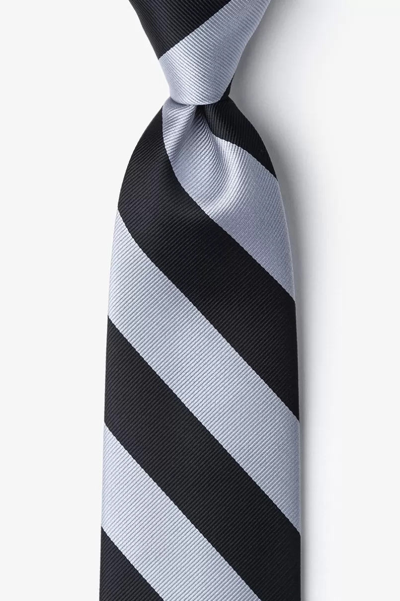 Ties Black & Silver Stripe Tie Black&Silver Best Sale