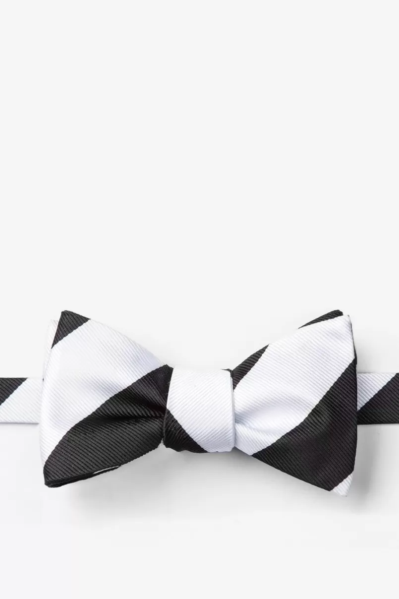 Ties Black & White Stripe Self-Tie Bow Tie Black&White Shop