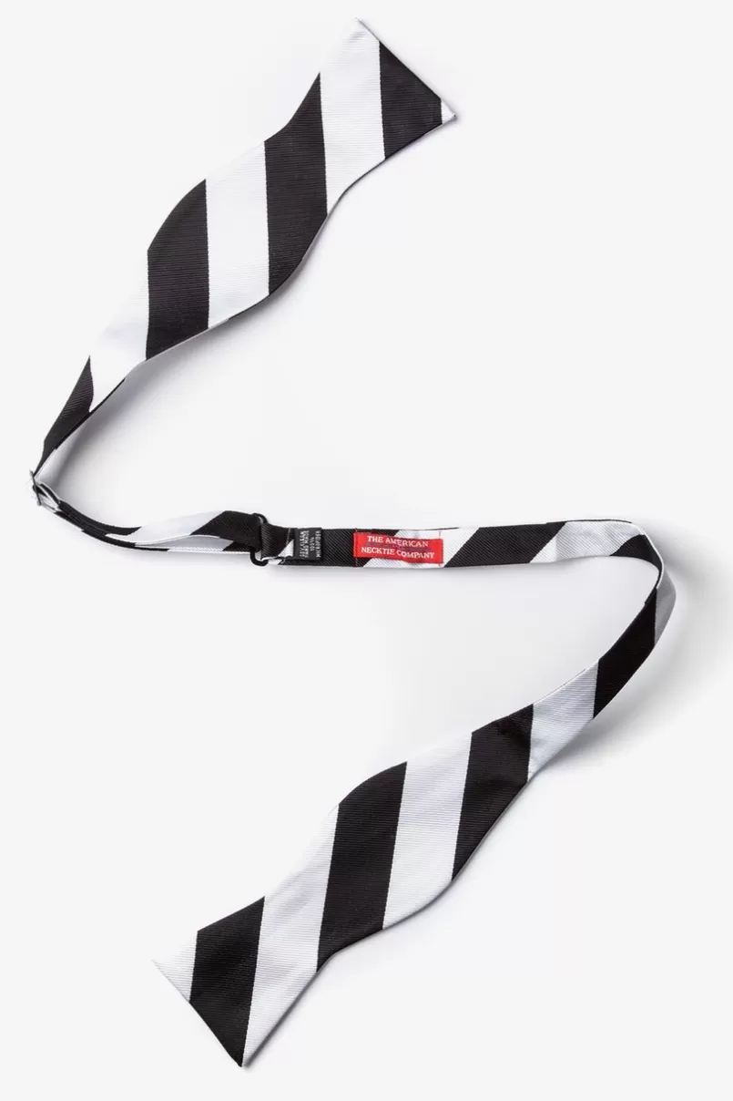 Ties Black & White Stripe Self-Tie Bow Tie Black&White Shop