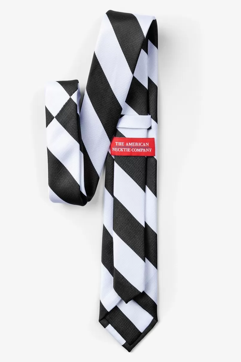 Ties Black & White Stripe Skinny Tie Black&White Discount