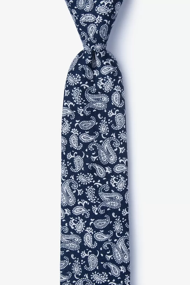 Ties Blaze Navy Blue Skinny Tie NavyBlue Discount