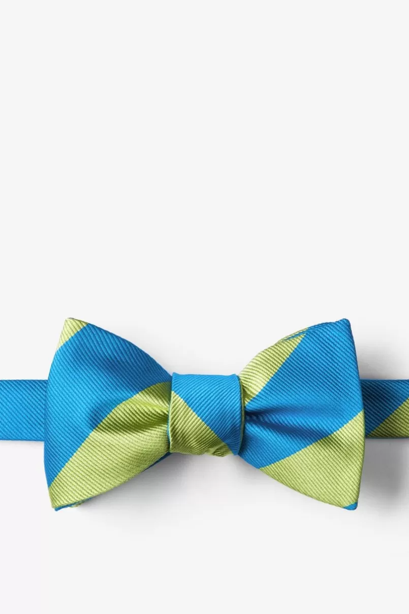 Ties Blue & Lime Stripe Self-Tie Bow Tie Blue&LimeGreen Best