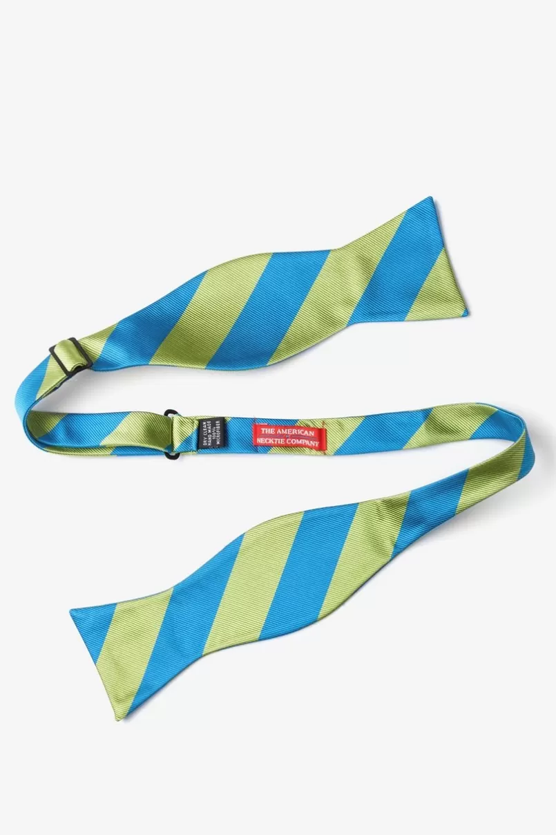 Ties Blue & Lime Stripe Self-Tie Bow Tie Blue&LimeGreen Best