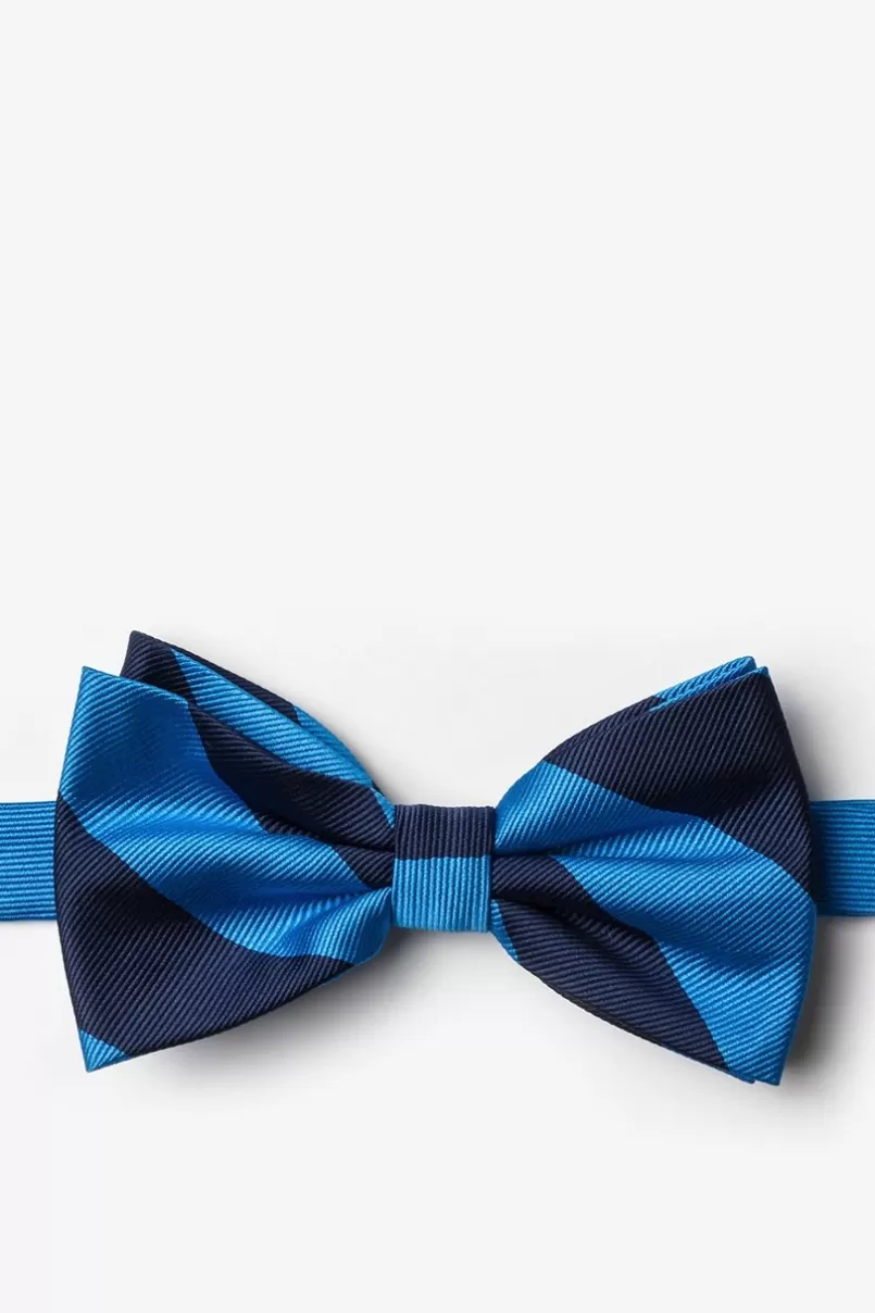 Ties Blue & Navy Stripe Pre-Tied Bow Tie Blue&NeonBlue Store