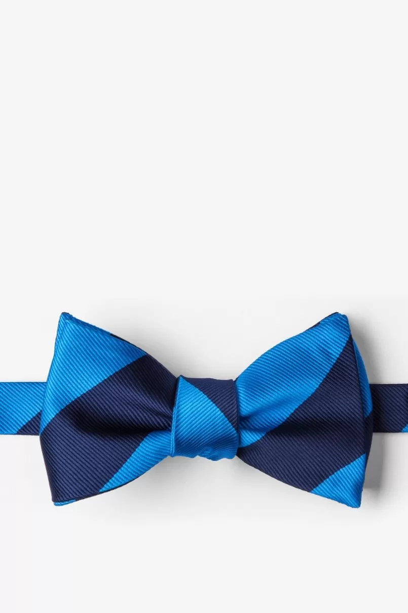 Ties Blue & Navy Stripe Self-Tie Bow Tie Blue&NavyBlue Online