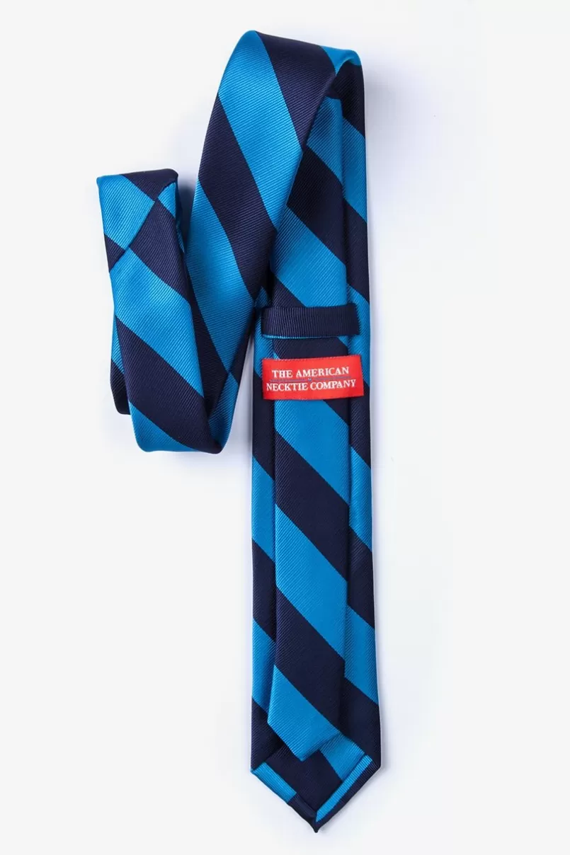 Ties Blue & Navy Stripe Skinny Tie Blue&NavyBlue Online