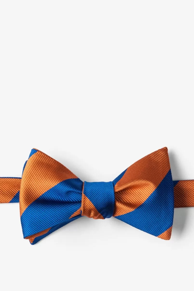 Ties Blue & Orange Stripe Self-Tie Bow Tie Blue&Orange Shop