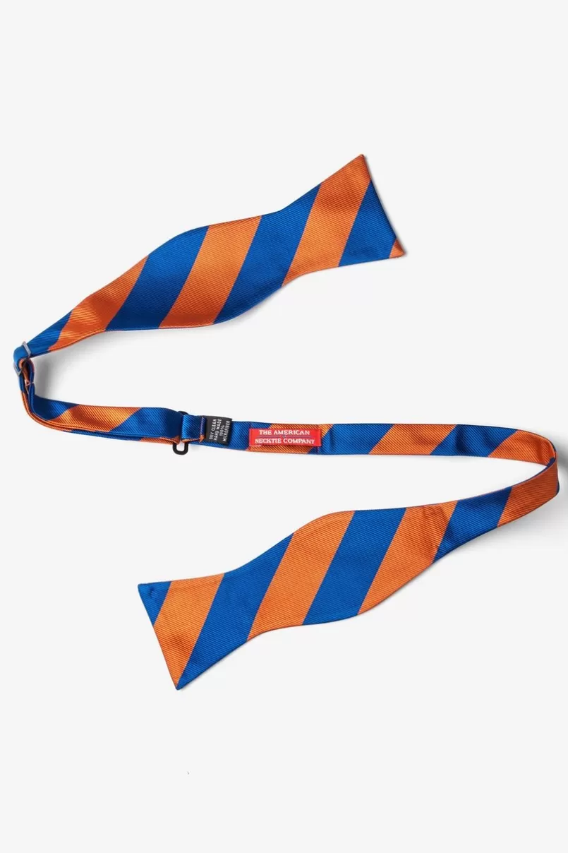 Ties Blue & Orange Stripe Self-Tie Bow Tie Blue&Orange Shop