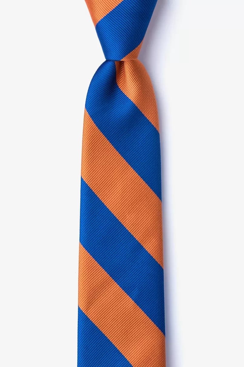 Ties Blue & Orange Stripe Skinny Tie Blue&Orange Best Sale