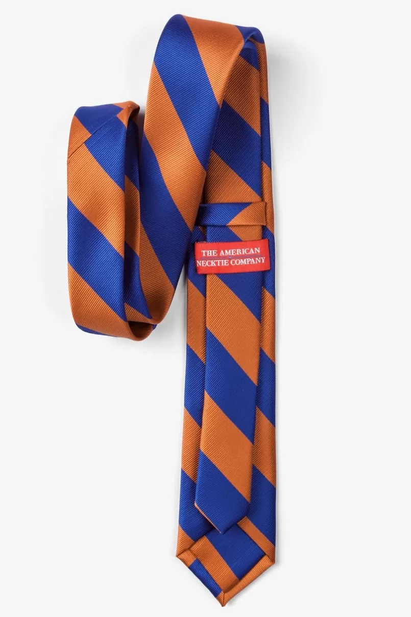 Ties Blue & Orange Stripe Skinny Tie Blue&Orange Best Sale