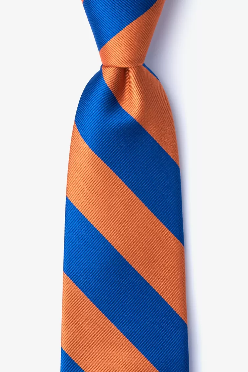 Ties Blue & Orange Stripe Tie Blue&Orange Cheap