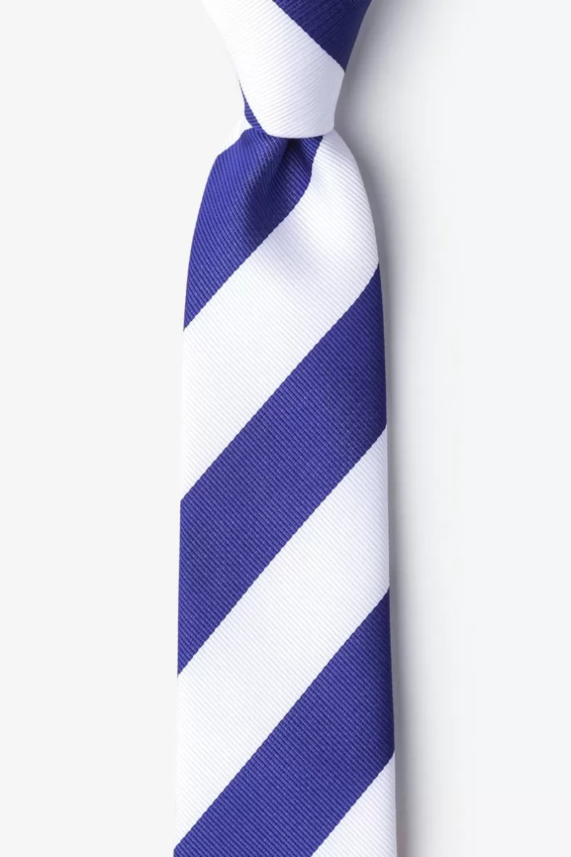 Ties Blue & White Stripe Skinny Tie Blue&White Best