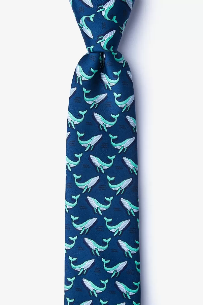 Ties Blue Whales Navy Blue Skinny Tie NavyBlue Hot