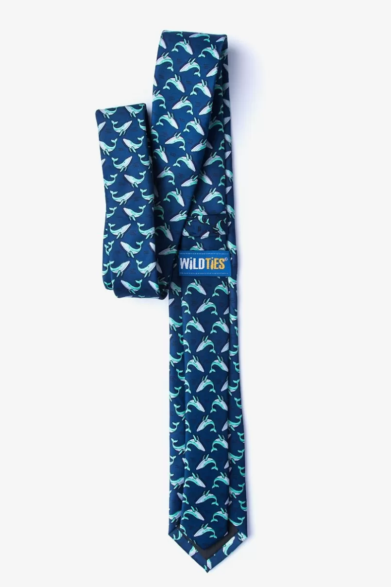 Ties Blue Whales Navy Blue Skinny Tie NavyBlue Hot