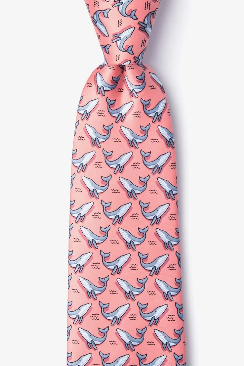 Ties Blue Whales Extra Long Tie Peach Outlet