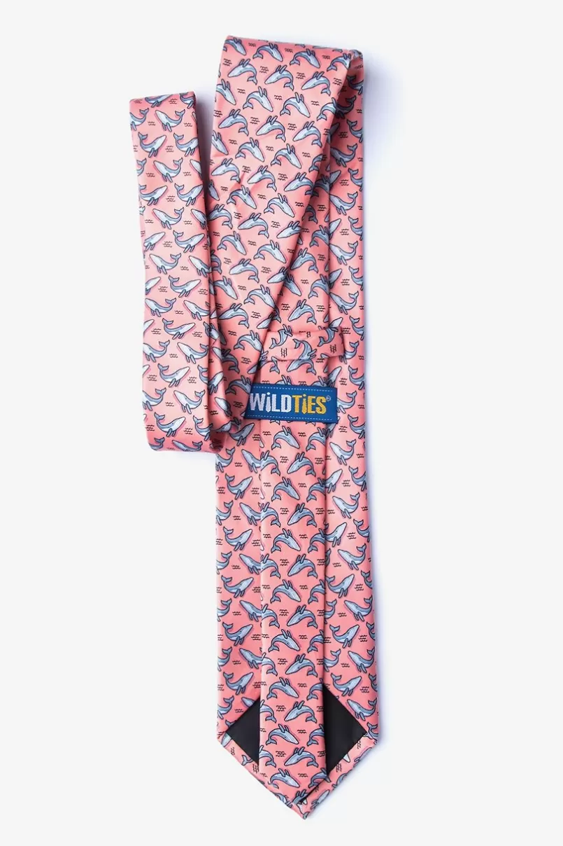 Ties Blue Whales Extra Long Tie Peach Outlet