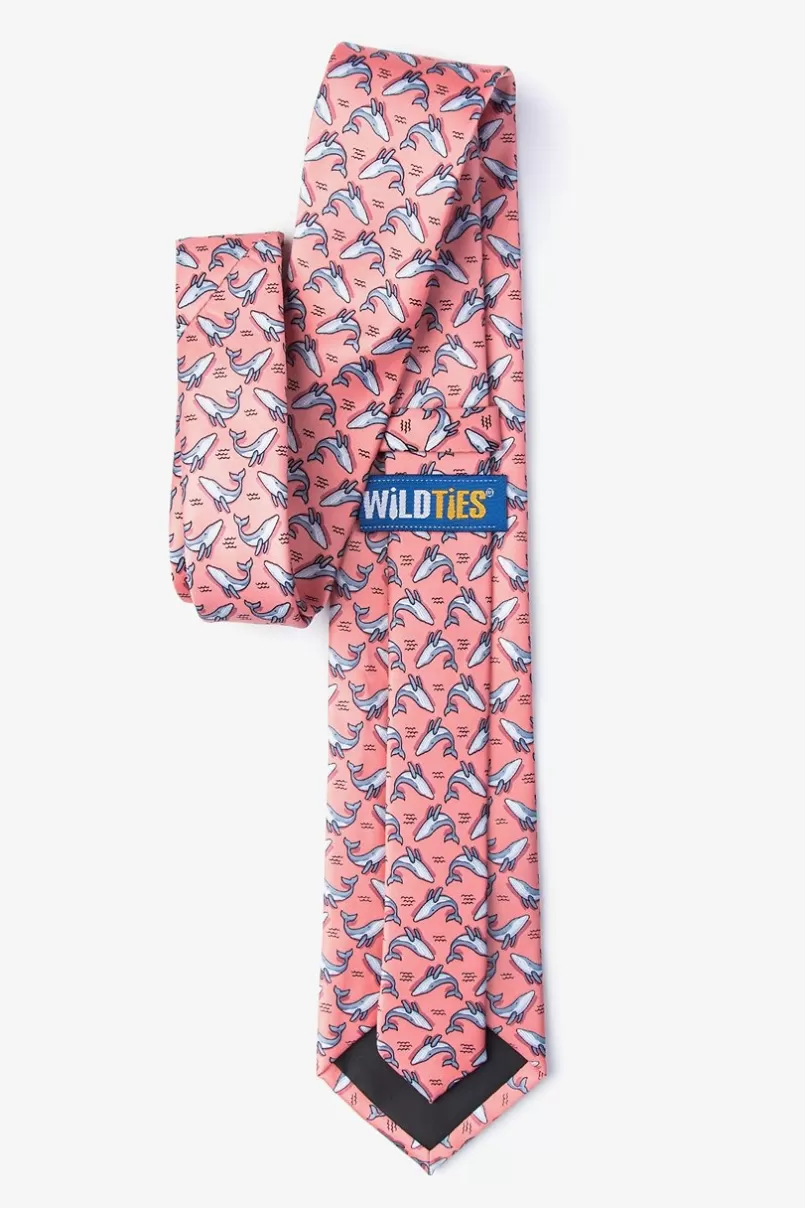 Ties Blue Whales Peach Tie Hot