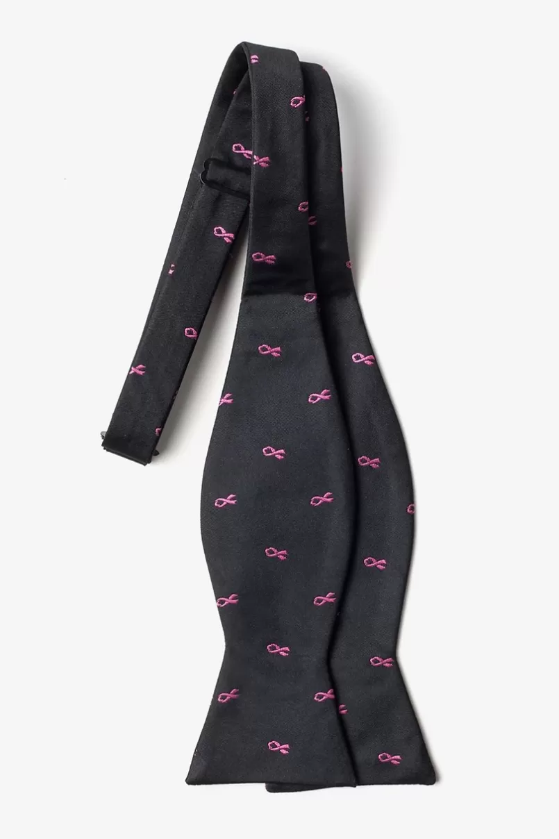 Ties Breast Cancer Ribbon Self-Tie Bow Tie Black New