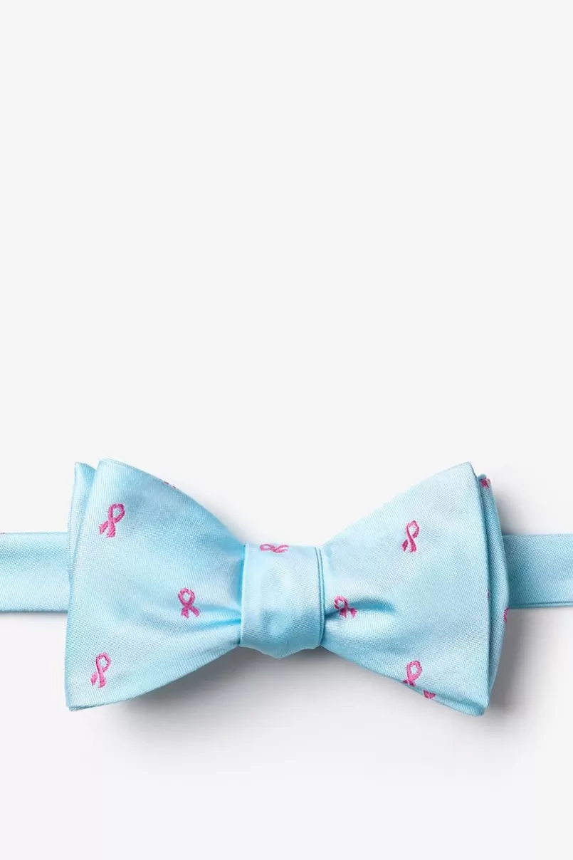 Ties Breast Cancer Ribbon Self-Tie Bow Tie Blue Cheap