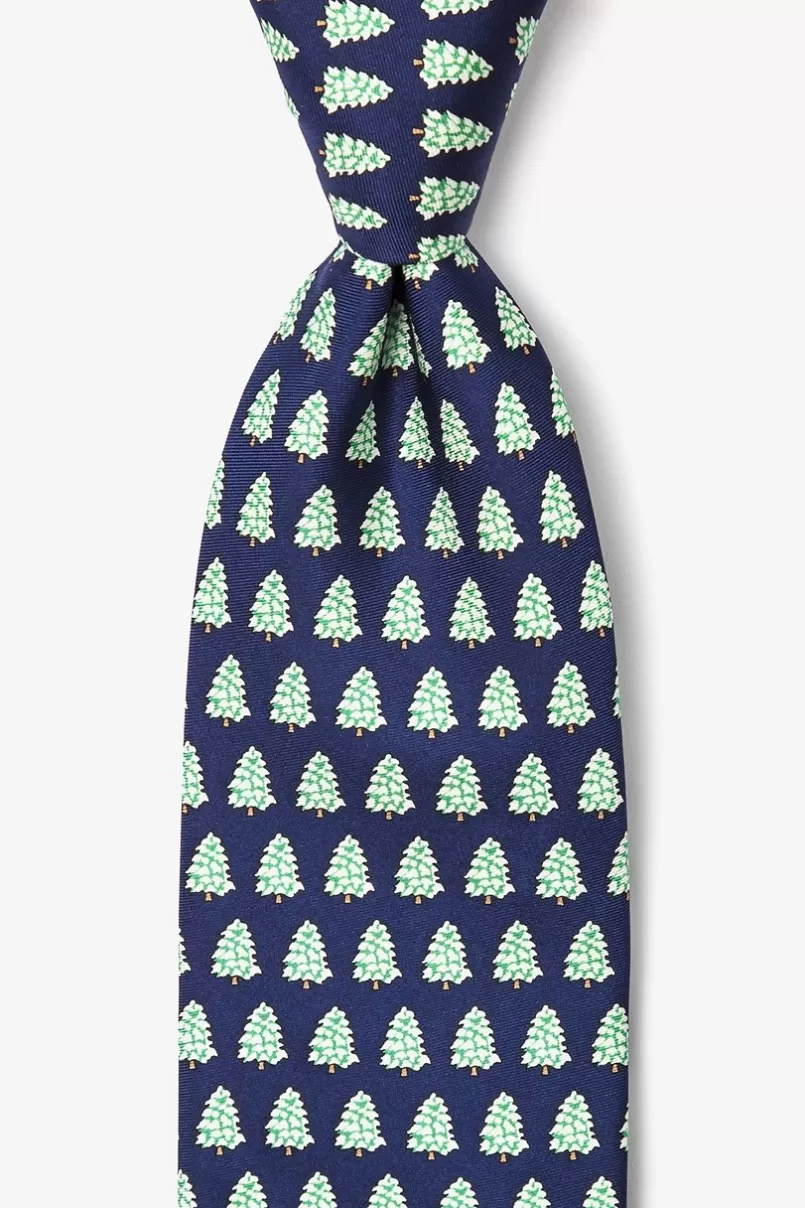 Ties Bringing Home the Tree Navy Blue Tie Clearance