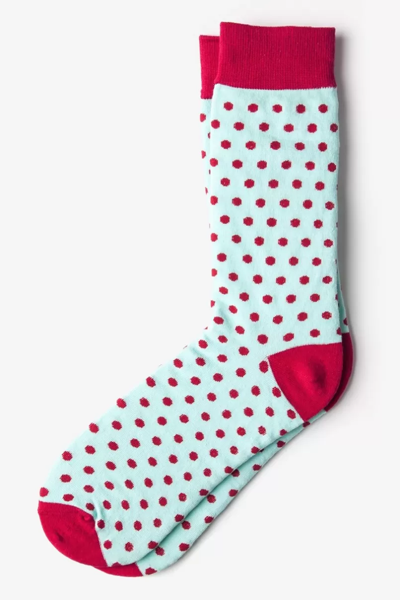 Ties Buena Park Polka Dot Aqua Sock Fashion