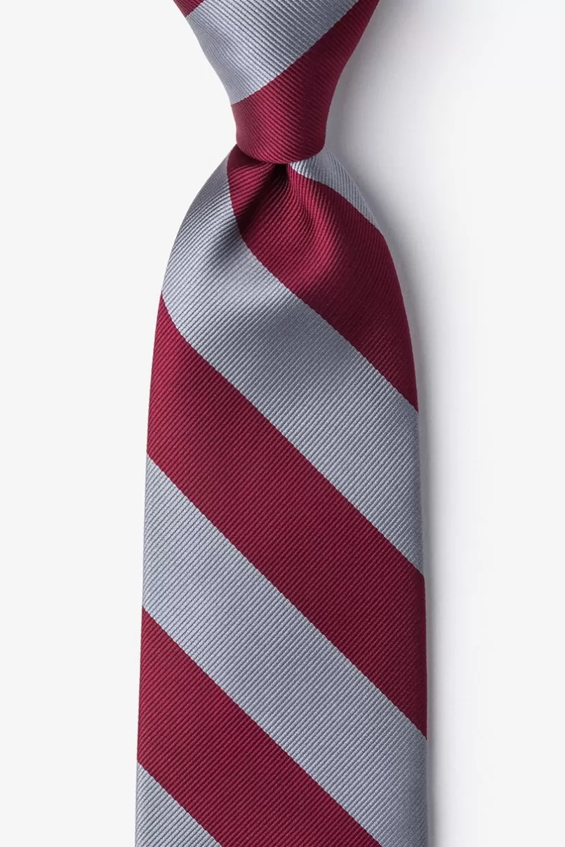 Ties Burgundy & Gray Stripe Extra Long Tie Burgundy&Gray Hot