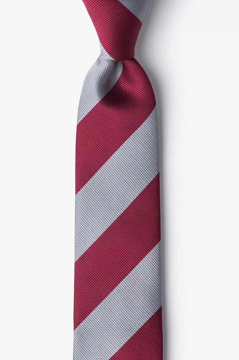 Ties Burgundy & Gray Stripe Skinny Tie Burgundy&Gray Online