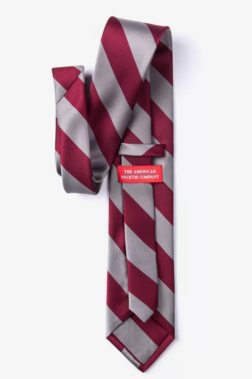 Ties Burgundy & Gray Stripe Tie Burgundy&Gray Cheap