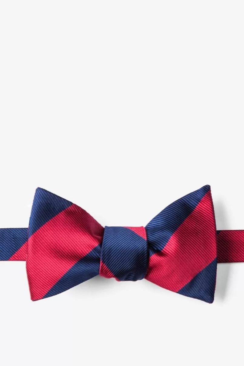 Ties Burgundy & Navy Stripe Self-Tie Bow Tie Burgundy&NavyBlue Best Sale