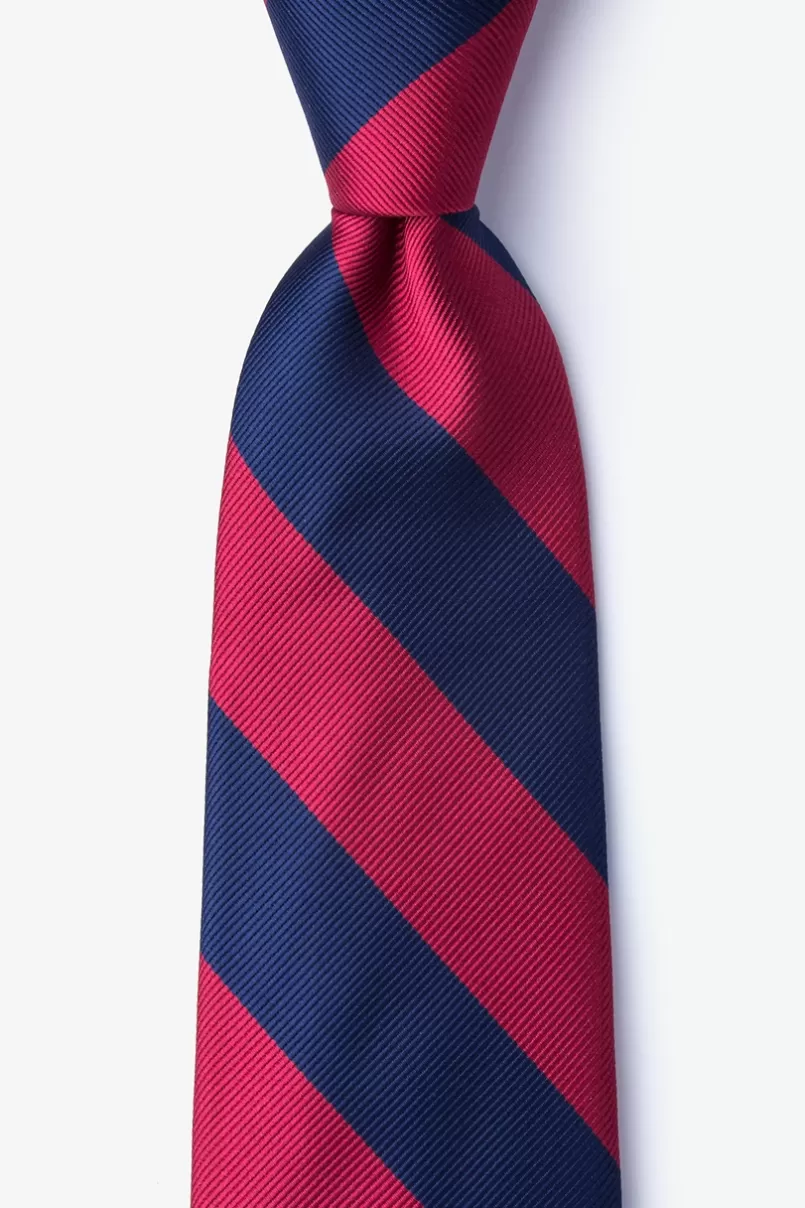 Ties Burgundy & Navy Stripe Tie Burgundy&NavyBlue Flash Sale