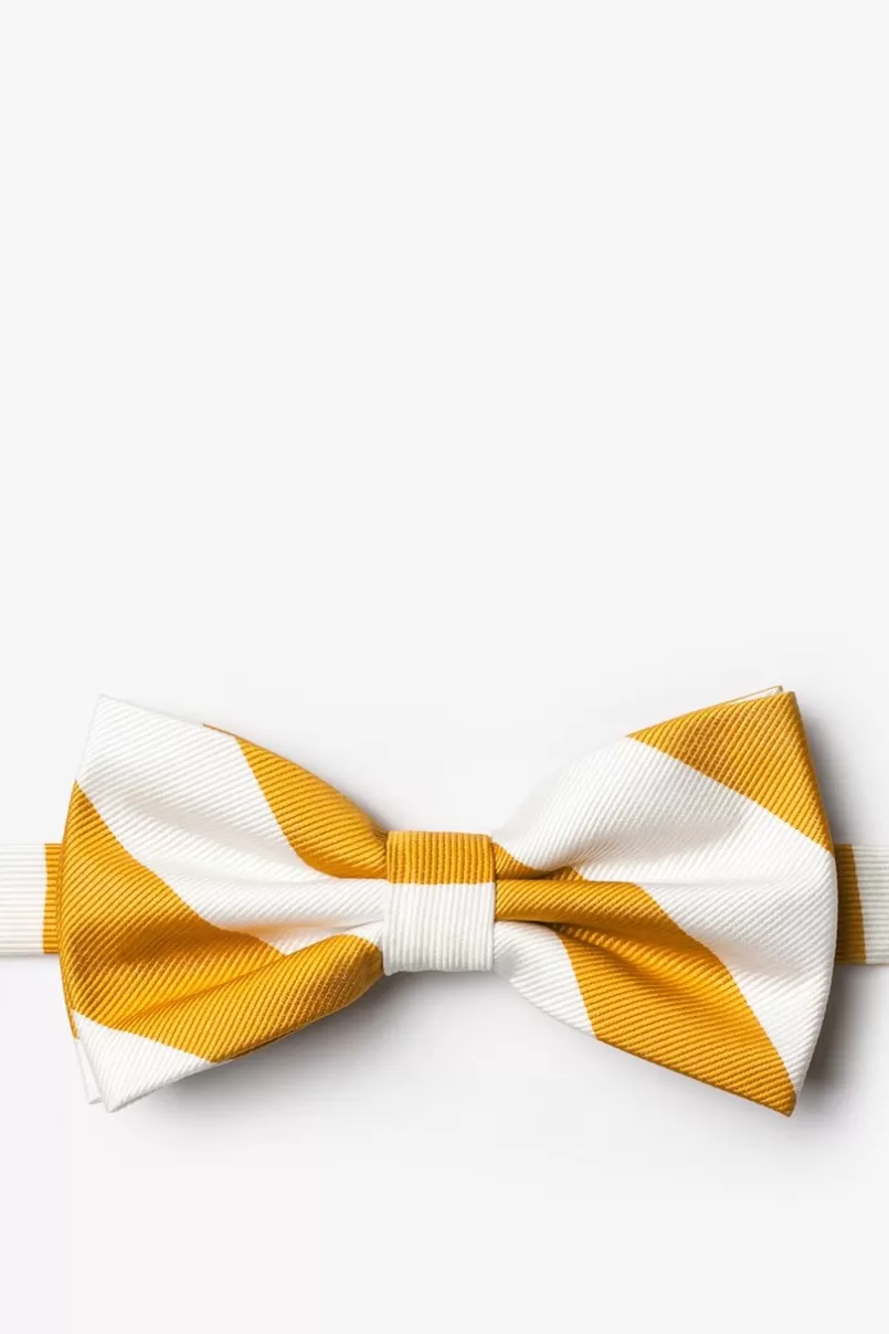 Ties Burnt Orange & White Stripe Pre-Tied Bow Tie BurntOrange&White Store