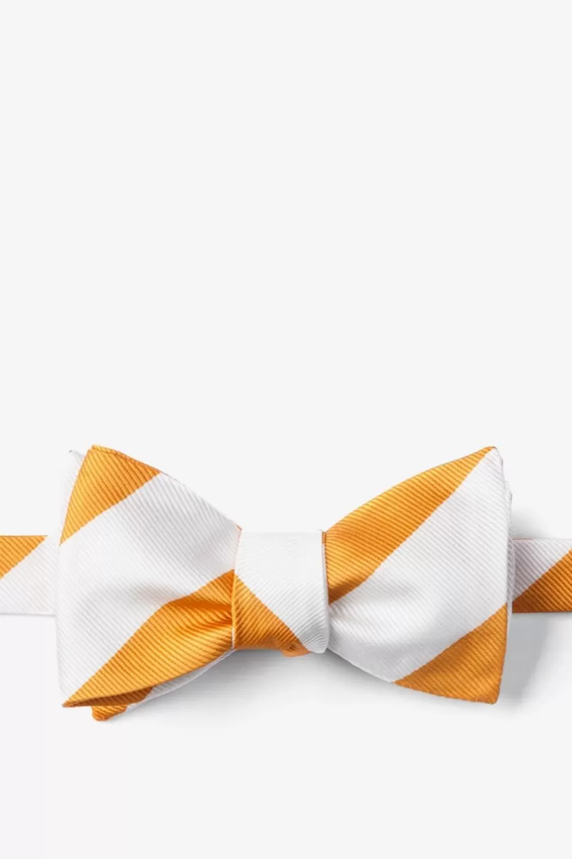 Ties Burnt Orange & White Stripe Self-Tie Bow Tie BurntOrange&White Cheap